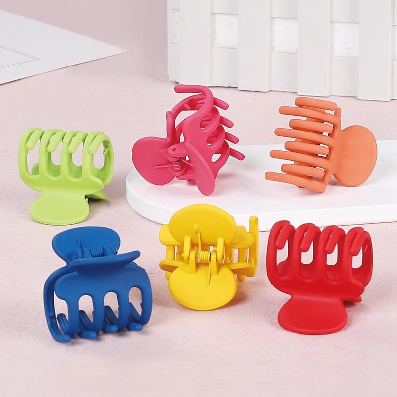USDNICE 6 Pcs Hair Clips Small Claw Clips for Thin Hair Medium Matte Non-slip Hair Accessories for Women and Girls (Dopamine) - Image 3